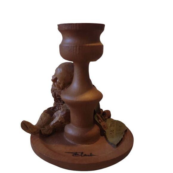 Vintage Wink Too Troll Fairy Gnome Tom Clark Signed Art Sculpture Candle Holder - Picture 4 of 9